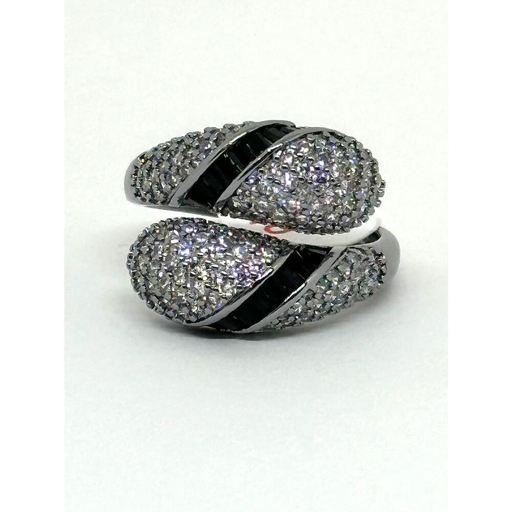 BOMB PARTY RG48019 Serpent’s Oath Rhodium Plate Black Onyx Snake Ring Untamed 10